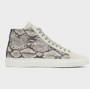 P448 Snakeskin Embossed Leather High Top Sneaker